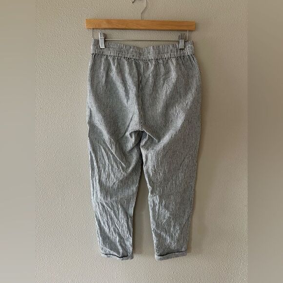 J Crew Women’s Linen Cotton Striped Drawstring Pants Size 0 - Picture 8 of 9